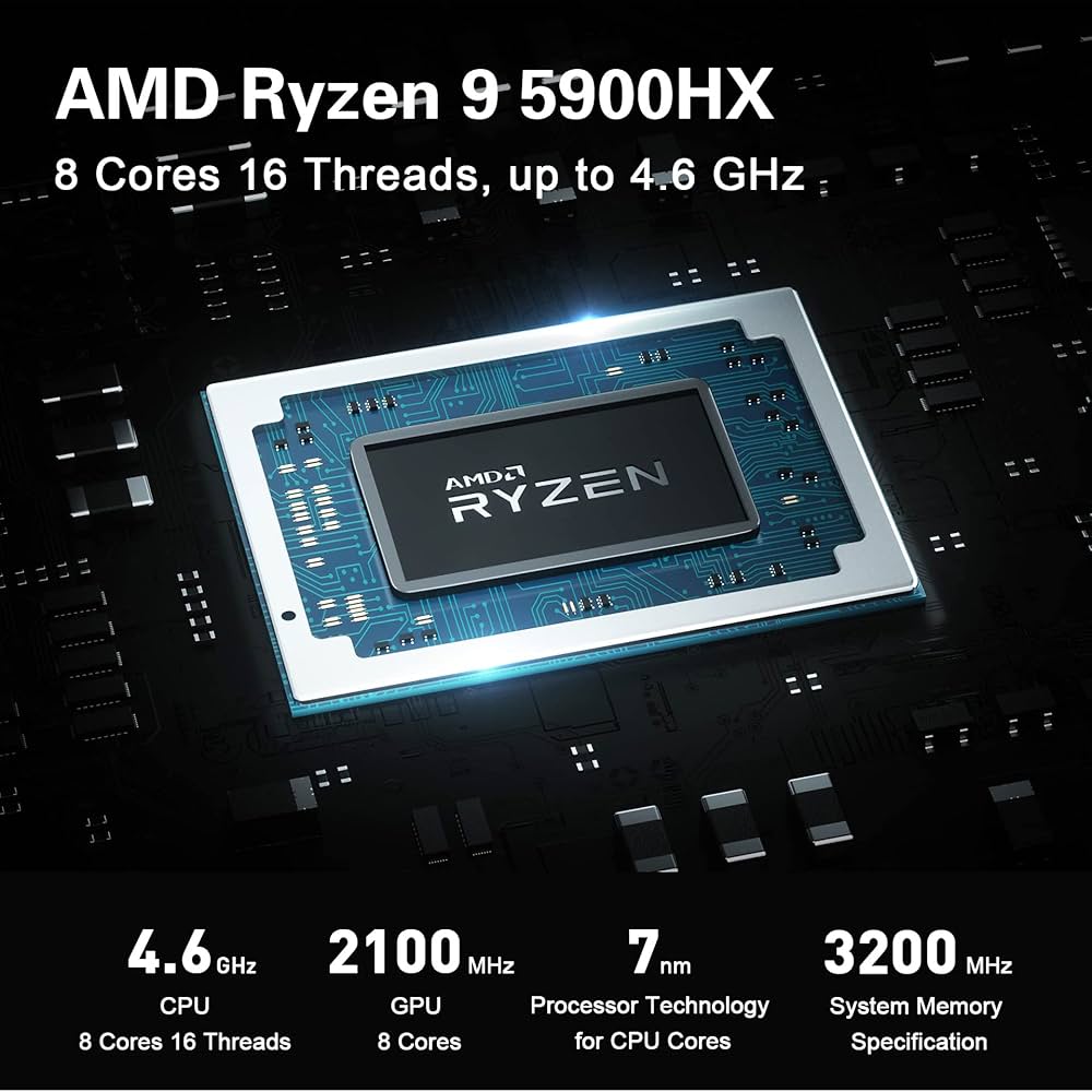 Windows 11 Pro Beelink GTR5 Mini PC, AMD Ryzen 9 5900HX
